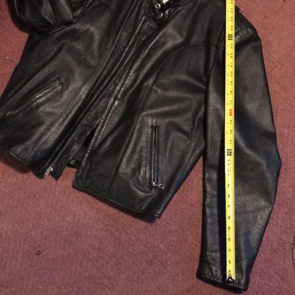 Vintage authentic Mens BERMANS Heavy Black Leather jacket size 40. - Picture 10 of 12